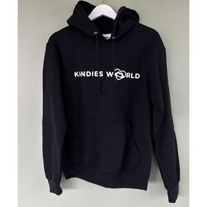Kandies World Hoodie Sweatshirt Black Logo Rave Festival Sz Small Cotton Black‌